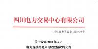 四川2018年6月電力直接交易火電優(yōu)先計(jì)劃145萬兆瓦時 加權(quán)均價402.91元/兆瓦時
