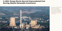 2022年能源危機(jī)導(dǎo)致煤炭消費反彈，但可再生能源投資上升更快
