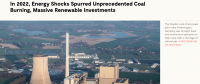 2022年能源危機(jī)導(dǎo)致煤炭消費(fèi)反彈，但可再生能源投資上升更快